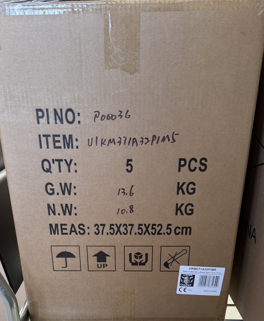 Mode 3 kabel 32A 1-phase , type 1 (5 m ) 7,4 kwh