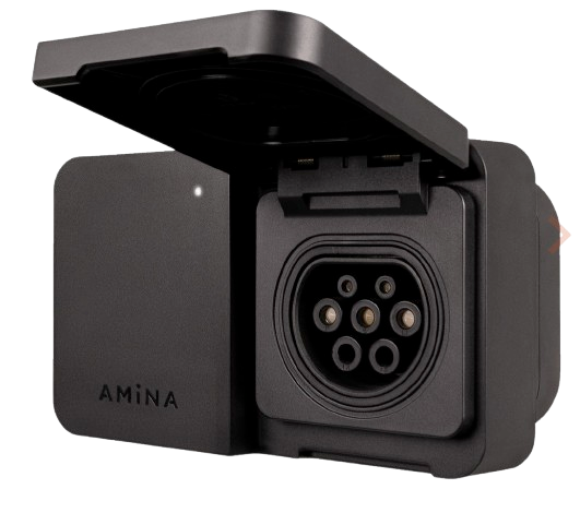 Amina 1 ladestasjon, 1-fase 32 amp (7,4kwh) svart